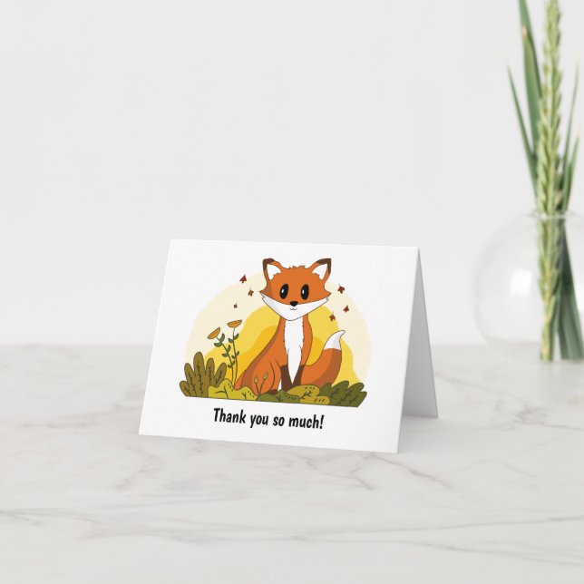 Autumn Fox Thank You Card (Front)