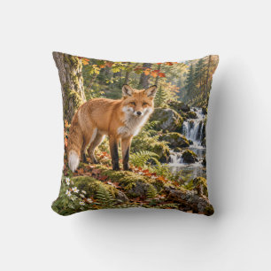 Autumn Fox Woodland Waterfall Cushion