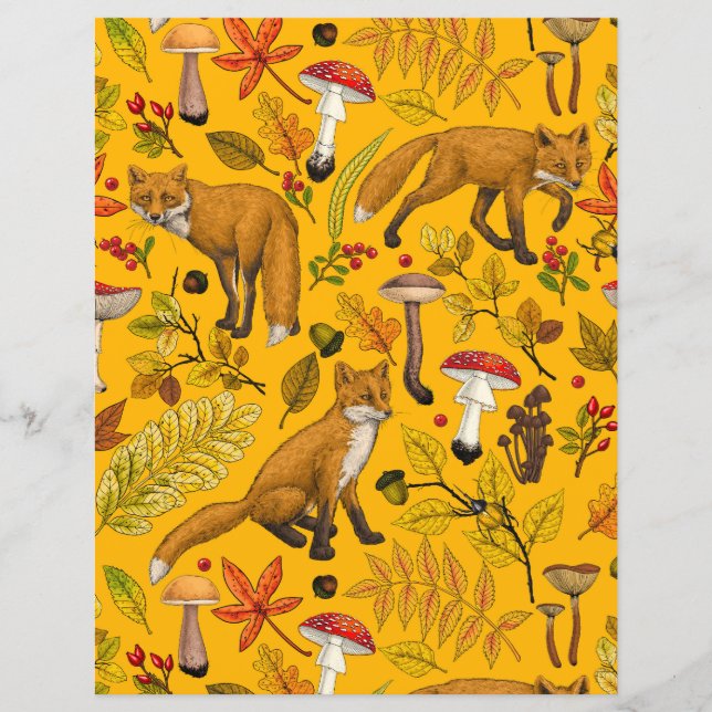 Autumn foxes on orange (Front)