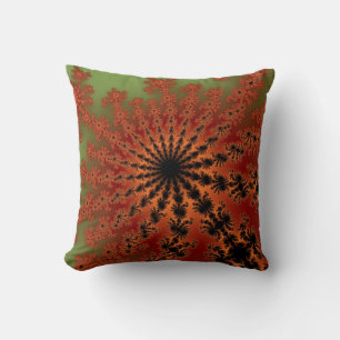 Autumn Fractal Burst Cushion