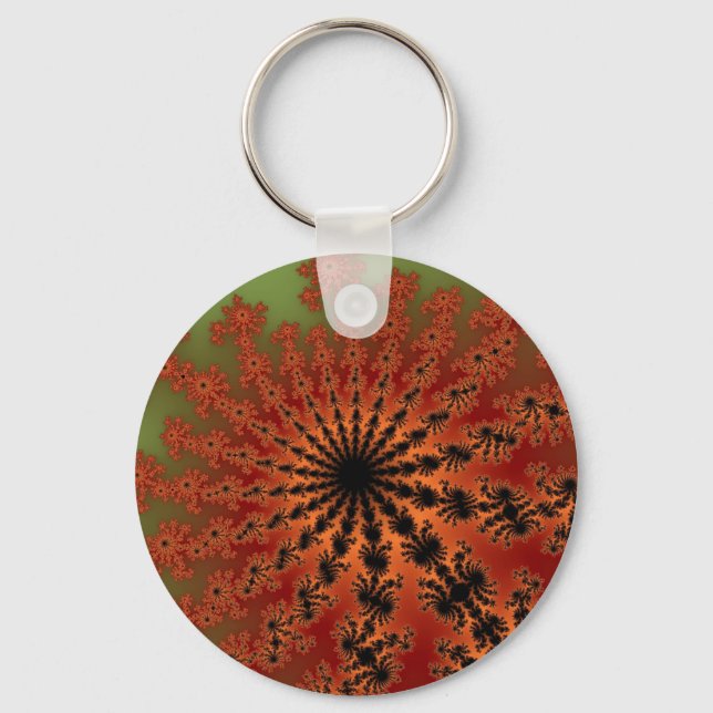 Autumn Fractal Burst Key Ring (Front)