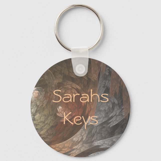 Autumn Fractal Swirl Key Ring (Front)