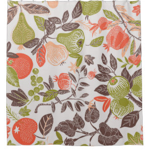 Autumn Fruit Deco Tile Shower Curtain
