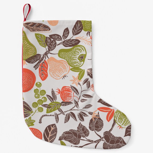 Autumn Fruit Deco Tile Small Christmas Stocking (Front)