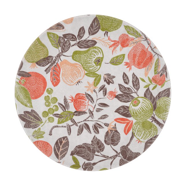 Autumn fruit decorative tile design. cutting board (Front)