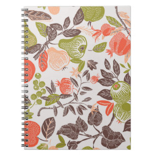 Autumn fruit decorative tile design. notebook