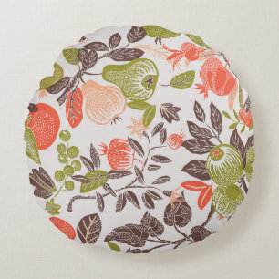 Autumn fruit decorative tile design. round cushion