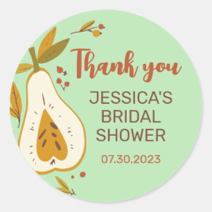 Autumn Fruit Pear Fall Season Bridal Shower Classic Round Sticker