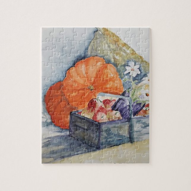 Autumn fruit watercolour jigsaw puzzle (Vertical)