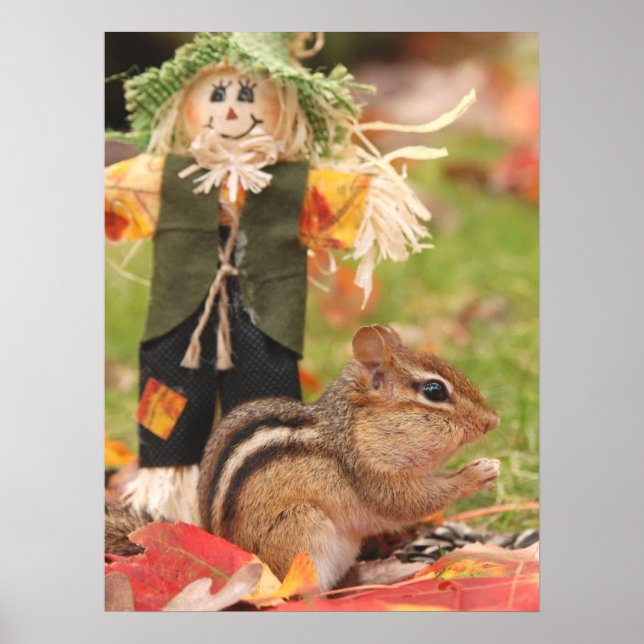 Autumn Fun Little Chipmunk Poster (Front)