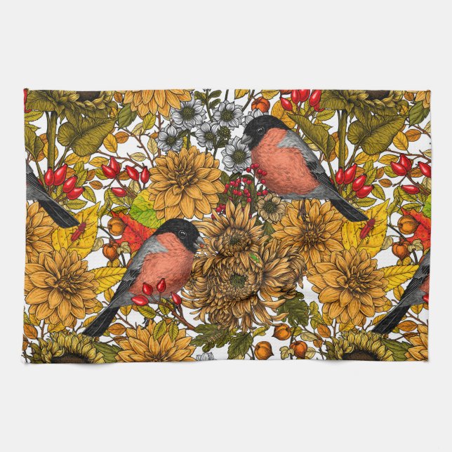 Autumn garden 1 tea towel (Horizontal)