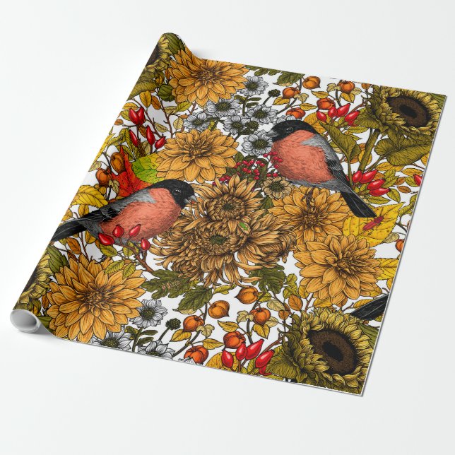 Autumn garden 1 wrapping paper (Unrolled)