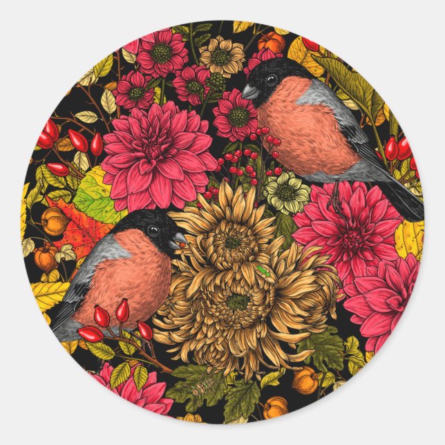 Autumn garden 2 classic round sticker (Front)