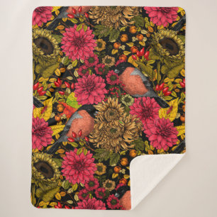 Autumn garden 2 sherpa blanket
