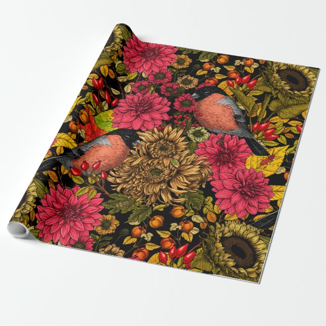 Autumn garden 2 wrapping paper (Unrolled)