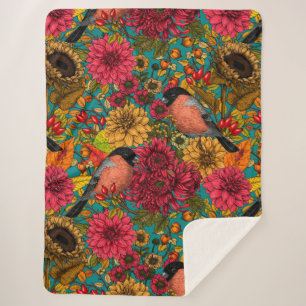 Autumn garden 3 sherpa blanket