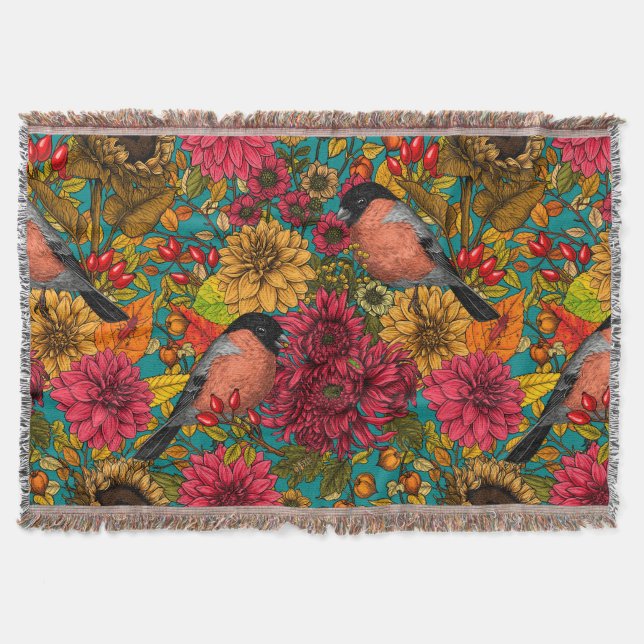 Autumn garden 3 throw blanket (Front)