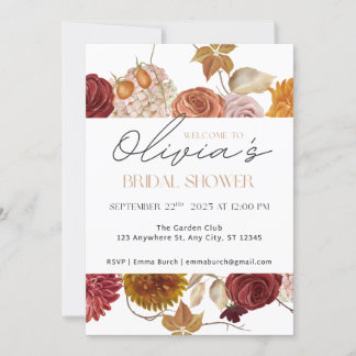 Autumn Garden Bloom Bridal Shower Invitation