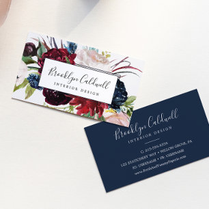 Autumn Garden Burgundy Business Card