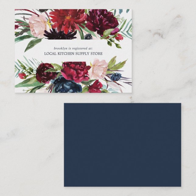 Autumn Garden | Burgundy Gift Registry Enclosure (Front/Back)
