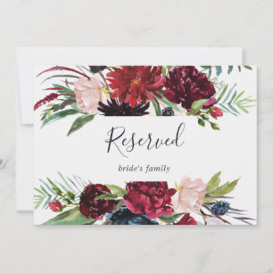 Autumn Garden Burgundy Reserved Sign