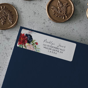 Autumn Garden Burgundy Return Address Label