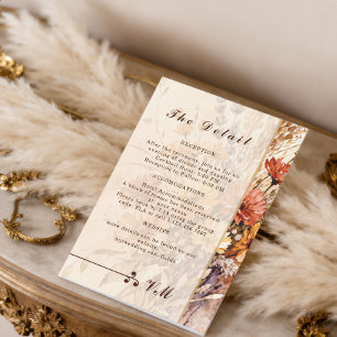 Autumn Garden in Bloom Wedding Detail Card