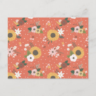 Autumn Garden Pattern Postcard