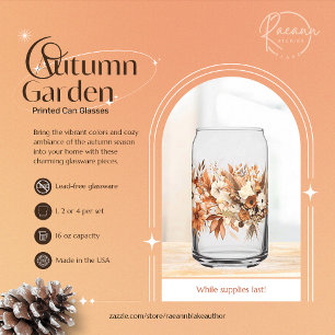 Autumn Garden Printed Can Glasses
