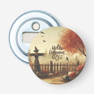 Autumn garden & scarecrow bottle opener