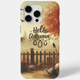 Autumn garden & scarecrow  iPhone 15 pro max case
