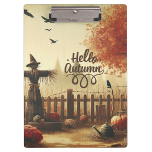 Autumn garden & scarecrow  clipboard