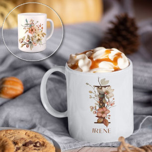 Autumn Garden Wild Flower Custom Letter I Coffee Mug