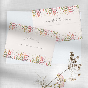 Autumn Garden With Dragonflies Wedding Envelope