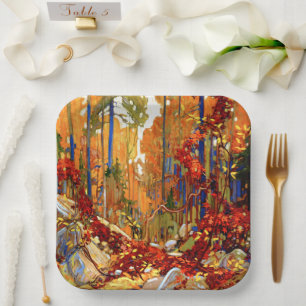 Autumn Garland, fine art by Tom Thomson,  Paper Plate