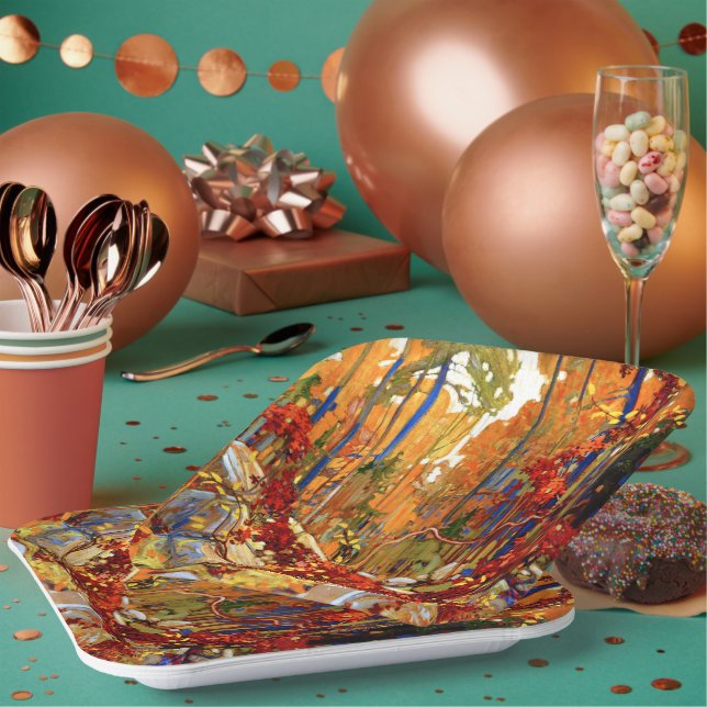 Autumn Garland Paper Plate (Multi)