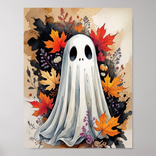 Autumn Ghost – Cosy Halloween & Fall Poster (Front)