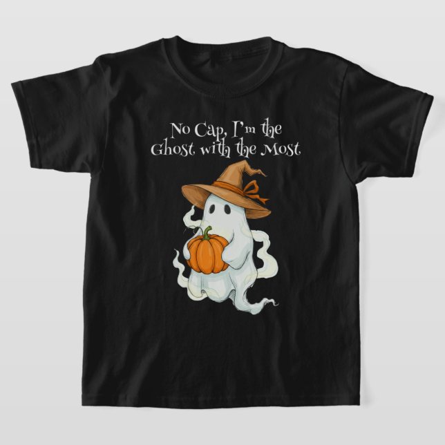 Autumn Ghost with Pumpkin T-Shirt (Laydown)