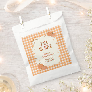 Autumn Gingham Fall in Love Baby Shower Favour Bags