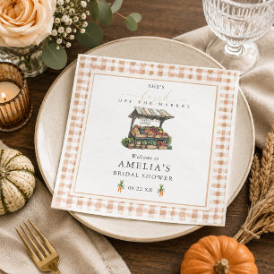 Autumn Gingham Fresh Off The Market Bridal Shower Napkin