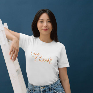 Autumn Gingham Give Thanks Women's T-Shirt