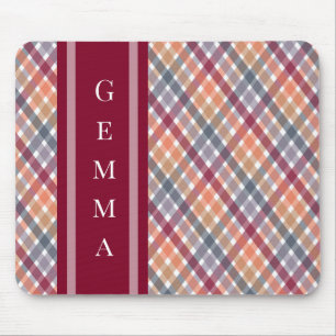 Autumn Gingham Mouse Mat