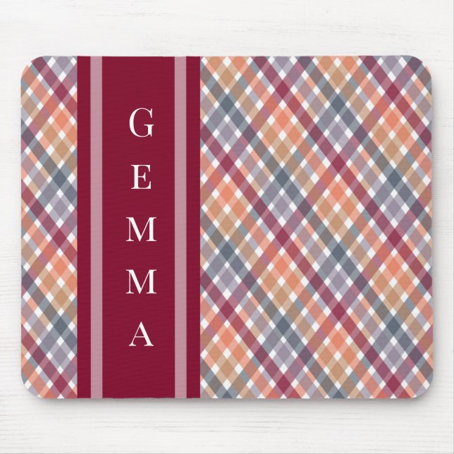 Autumn Gingham Mouse Mat (Front)