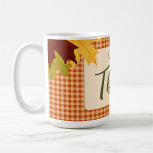 Autumn Gingham Thanksgiving Coffee Mug