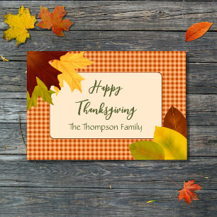 Autumn Gingham Thanksgiving Doormat