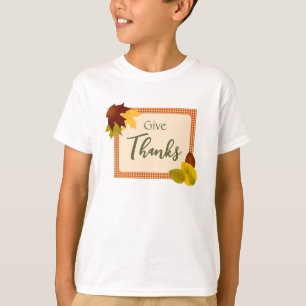 Autumn Gingham Thanksgiving Kid's T-Shirt