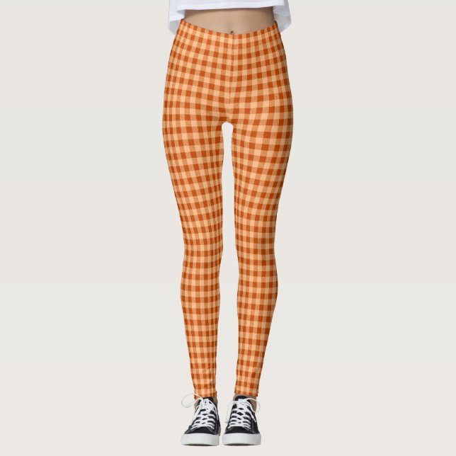 Autumn Gingham Thanksgiving Leggings (Front)