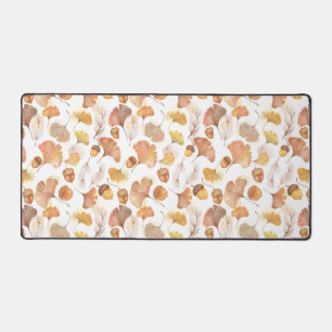 Autumn Ginkgo Leaf & Acorn Botanical Scatter Desk Mat