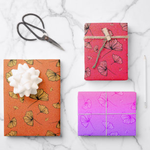 autumn ginkgo wrapping paper sheet