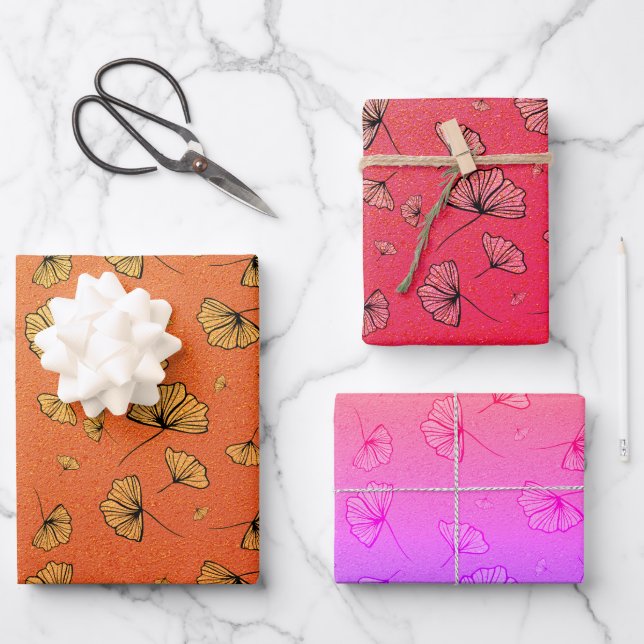 autumn ginkgo wrapping paper sheet (Front)